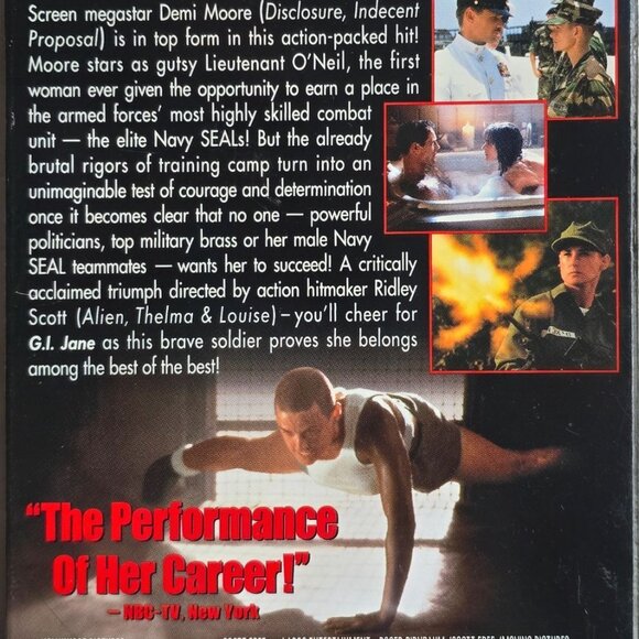 G.I. Jane VHS Demi Moore Action Drama Movie 1997 Ridley Scott Film - Picture 3 of 16